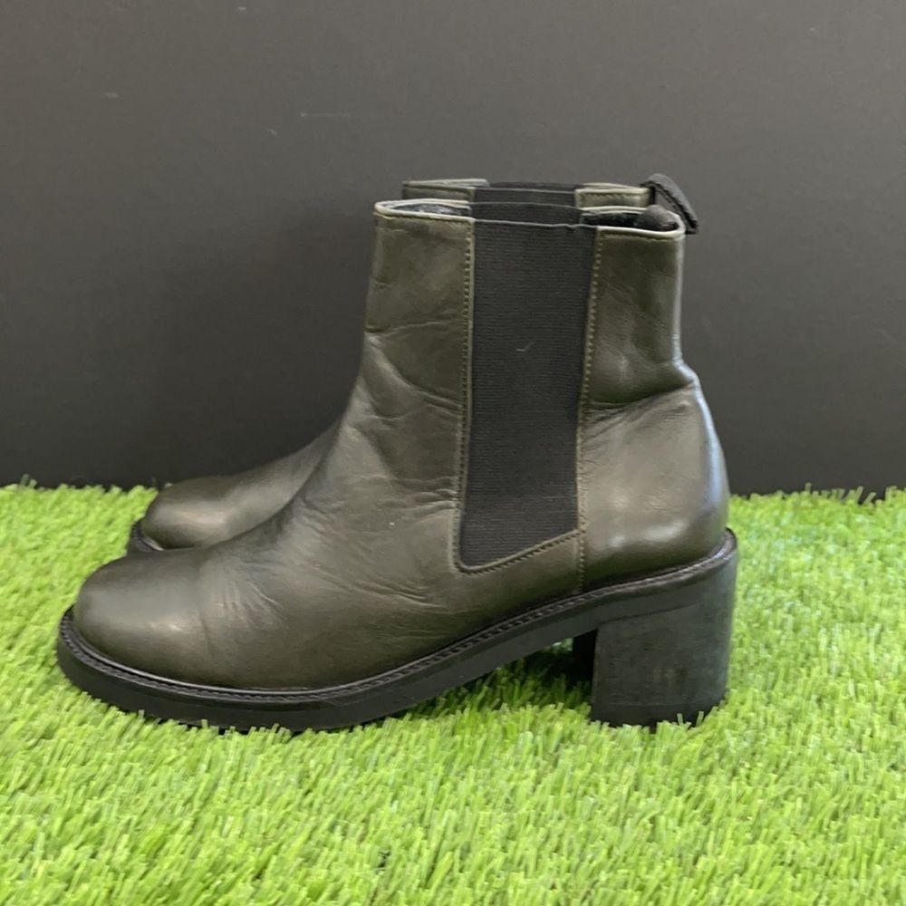 ESPACE France Military Green Chelsea Boots